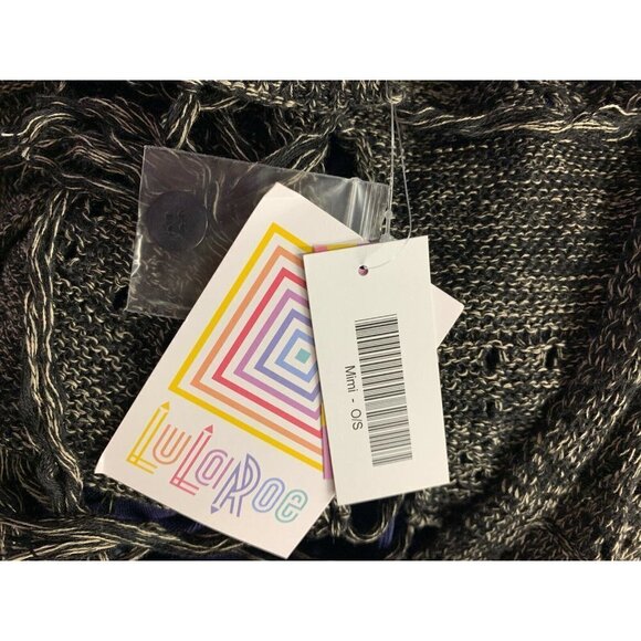 Lularoe Mimi Shawl Poncho Wrap NWT Gray Black RARE - Picture 12 of 12
